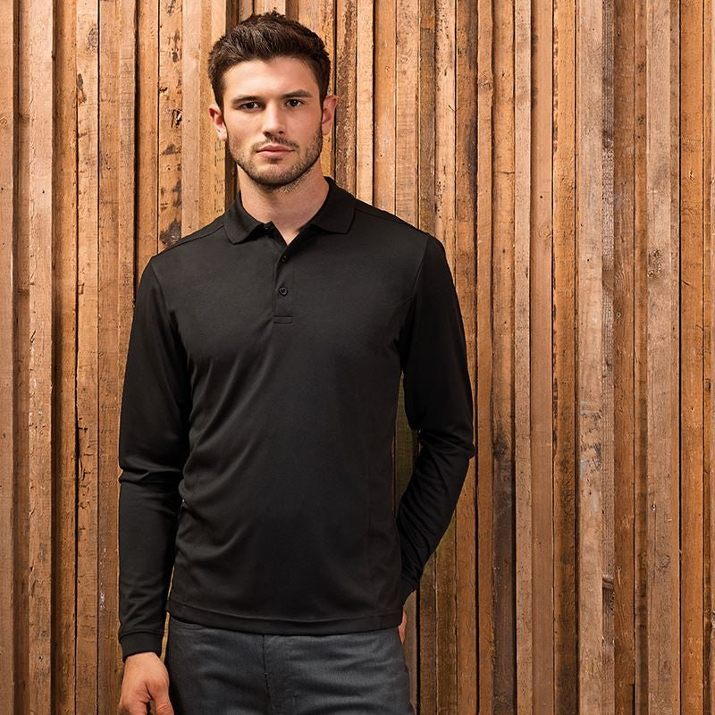 Long Sleeve Coolchecker Pique Polo Shirt