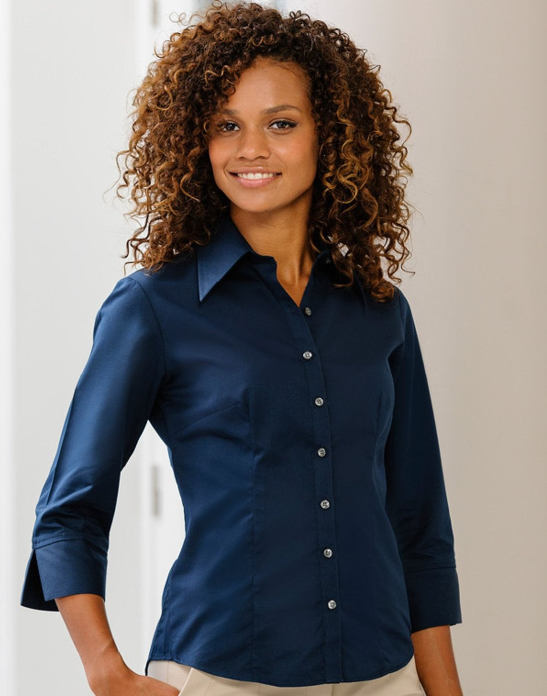 Women's 3/4 Sleeve Tencel Fitted Shirt