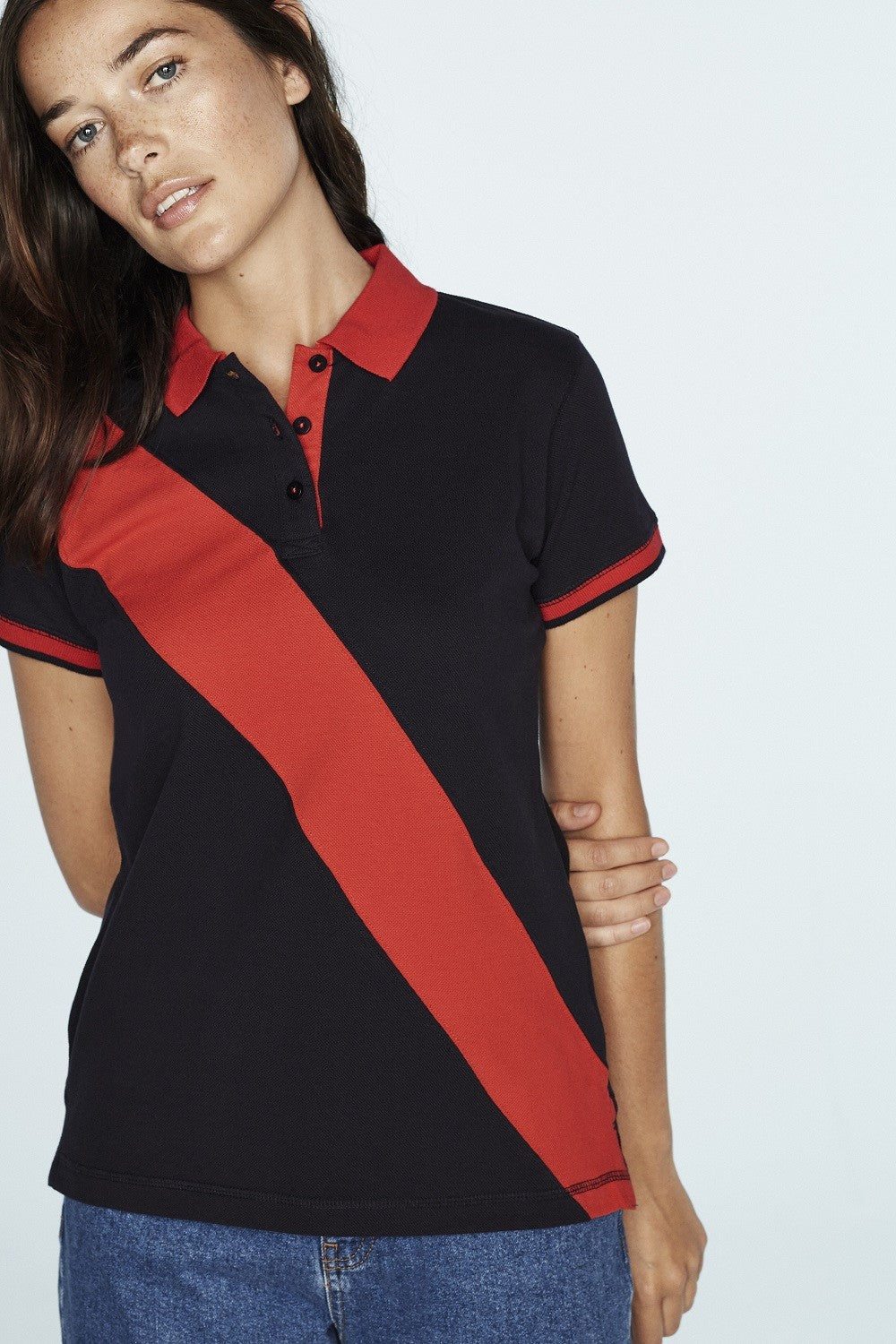 Ladies Diagonal Stripe House Polo