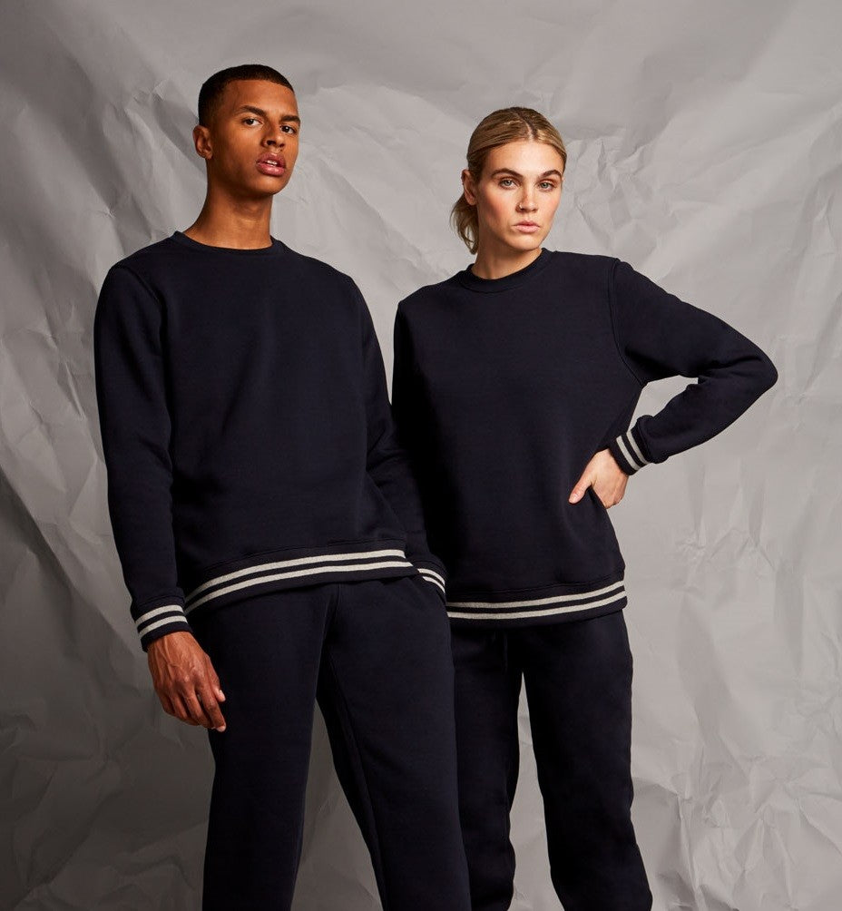 Unisex Striped Cuff Sweatshirt