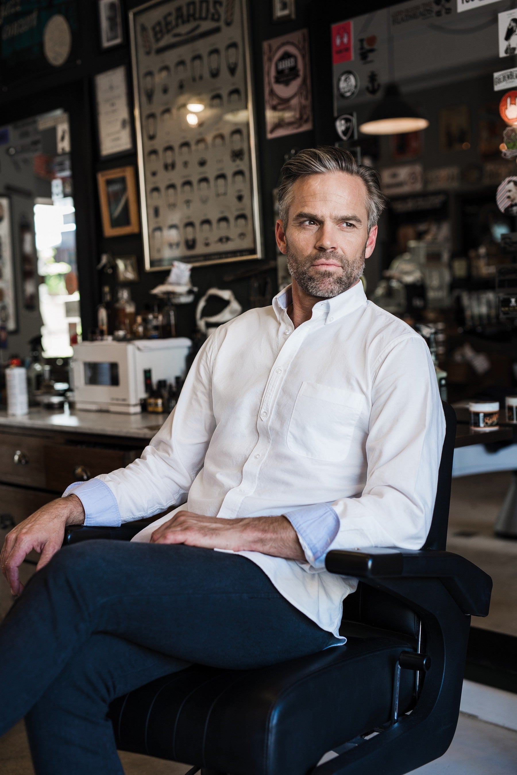 Tailored Long Sleeve Washed Oxford Shirt