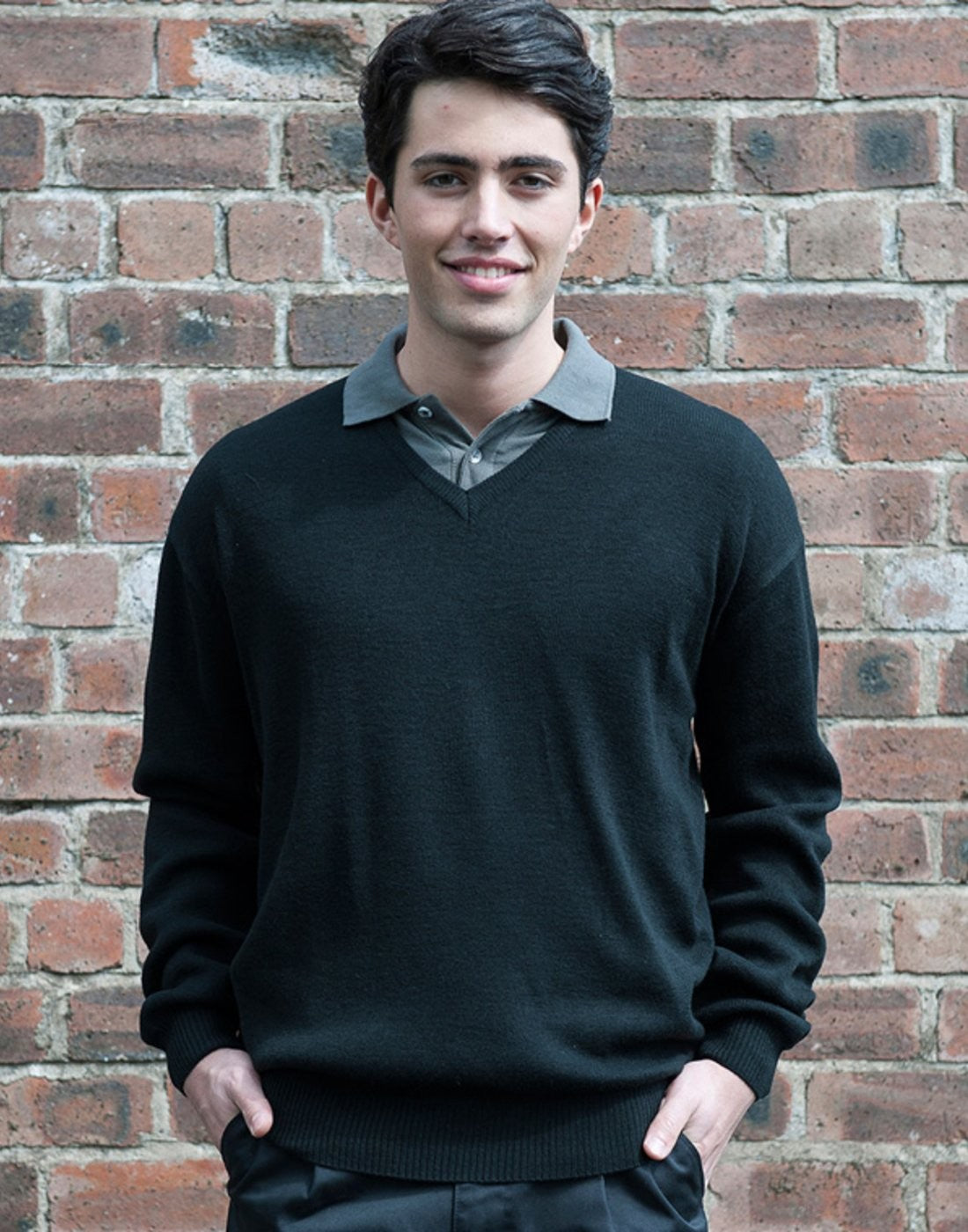 V Neck Acrylic Wool Sweater