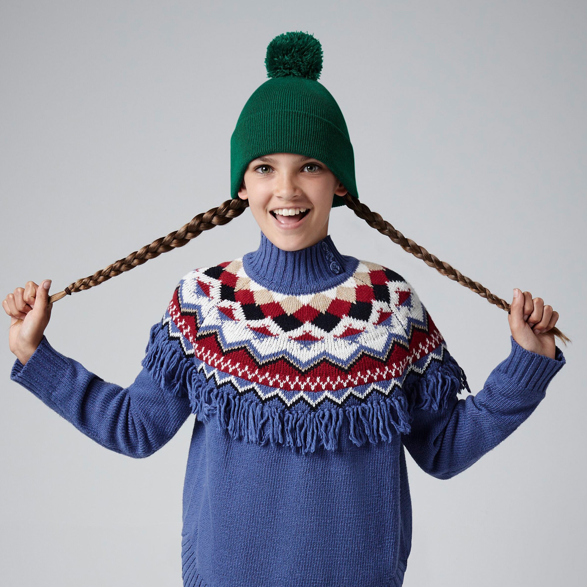 Junior Original Pom Pom Beanie | BOTTLE GREEN
