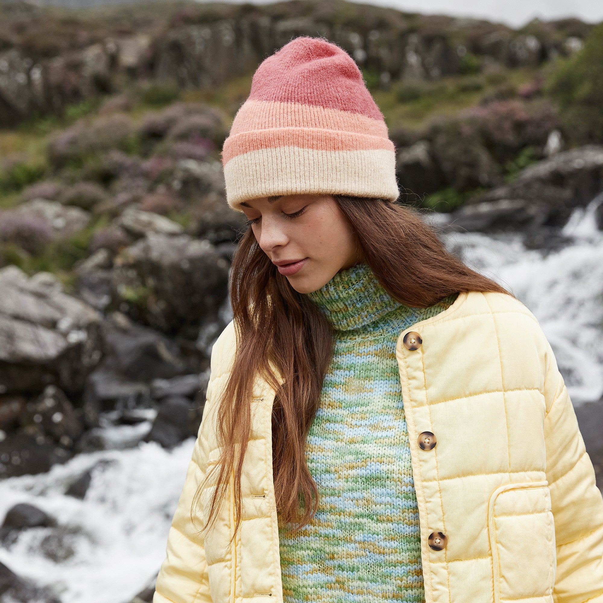 Soft Wave Beanie | ALMOND/PISTACHIO/DUSTY GREEN