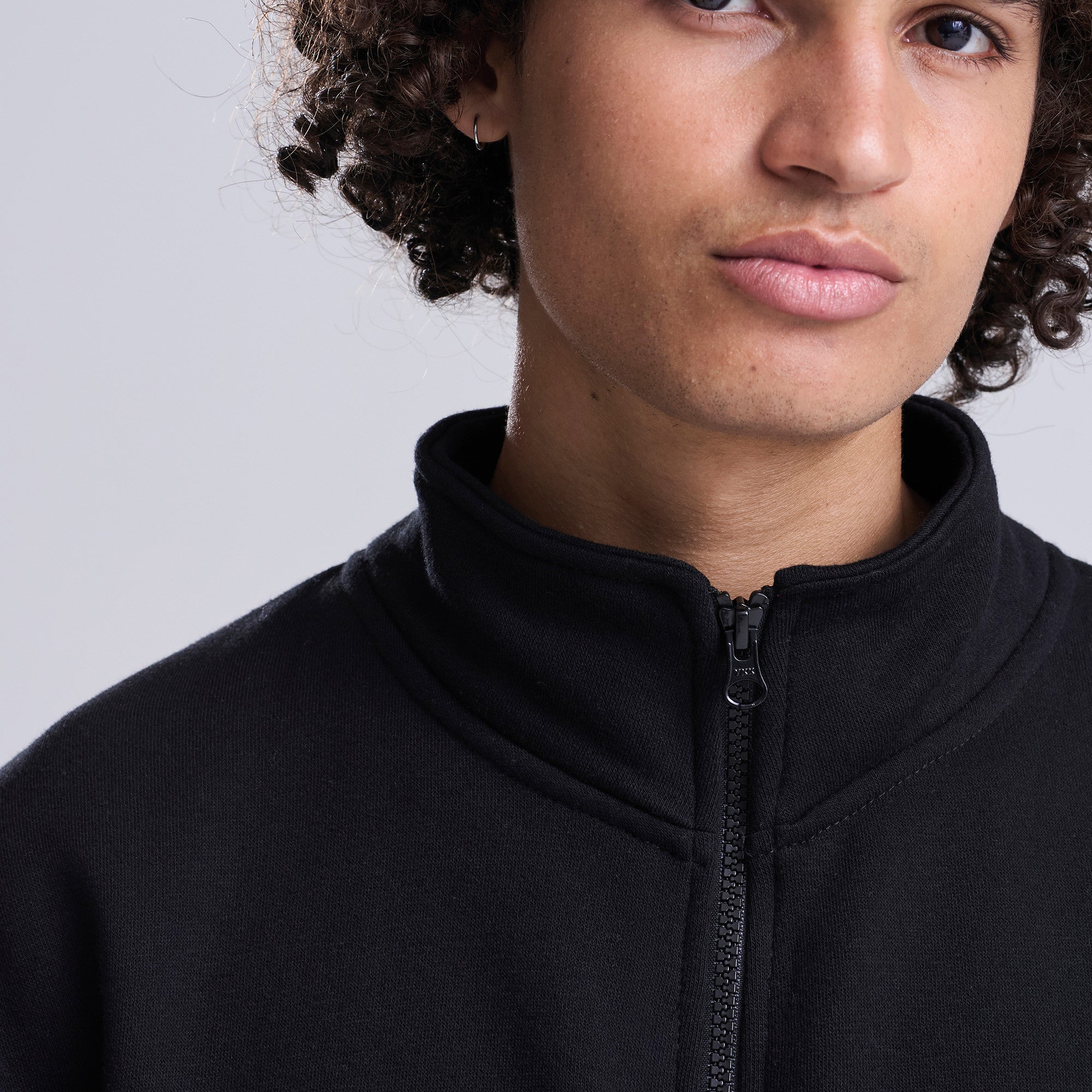 Campus Full-Zip Sweatshirt | DEEP BLACK