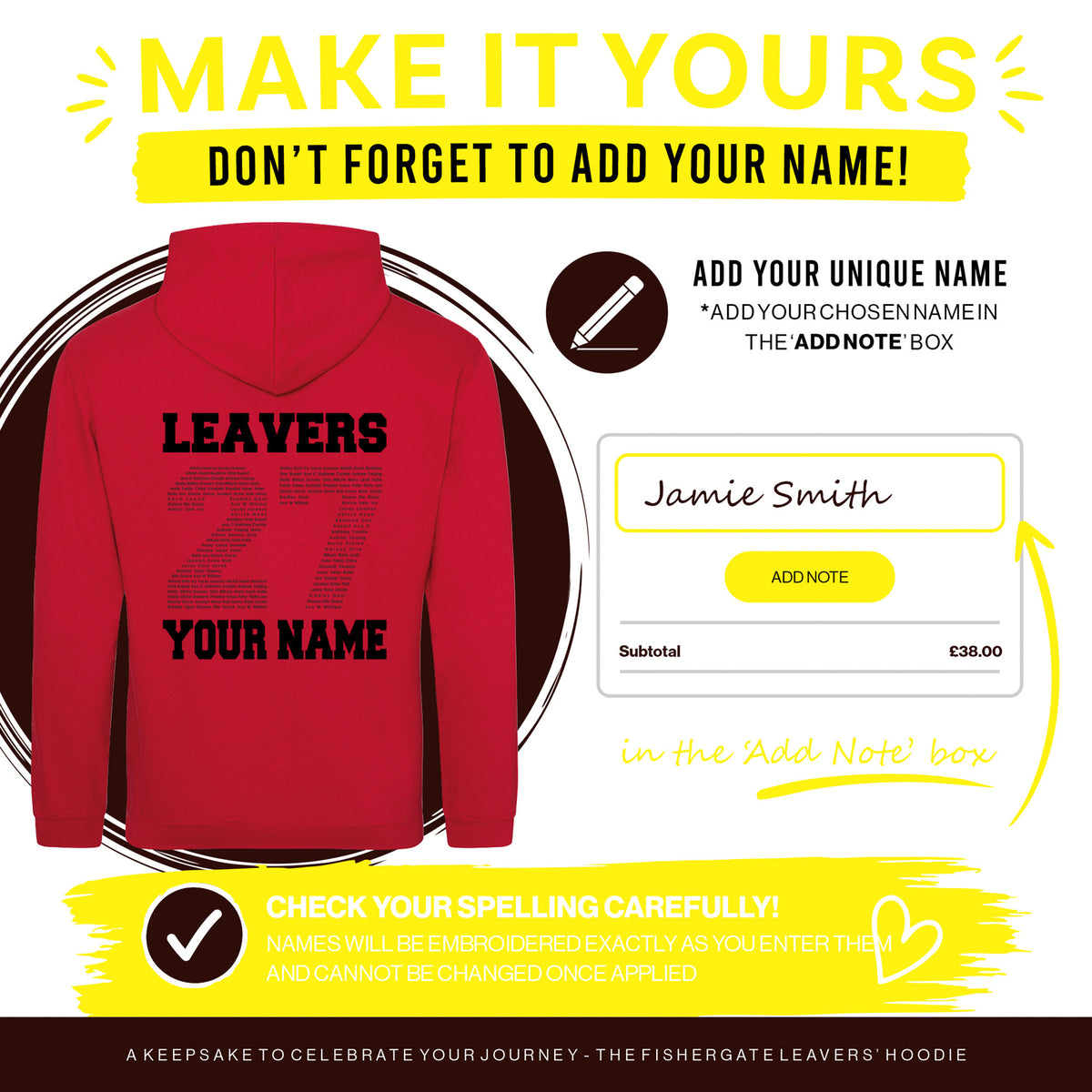 Fishergate School Leavers Hoodie (with Name) | SKY