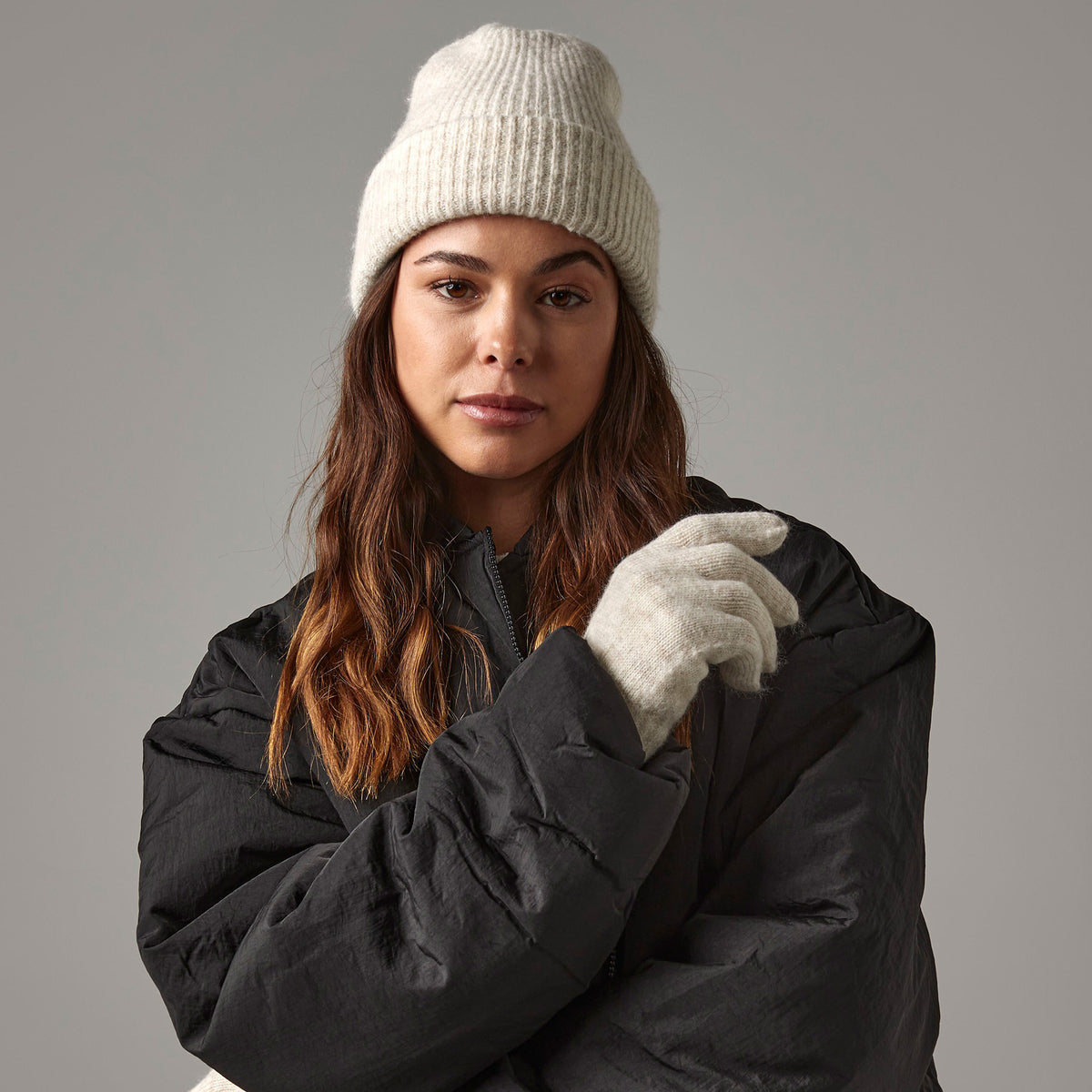 Cosy Ribbed Beanie | ALMOND MARL