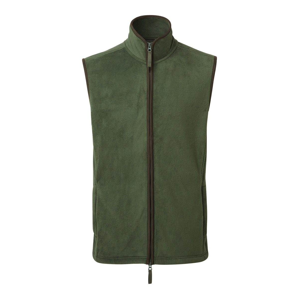 Artisan Fleece Gilet | MOSS GREEN/BROWN