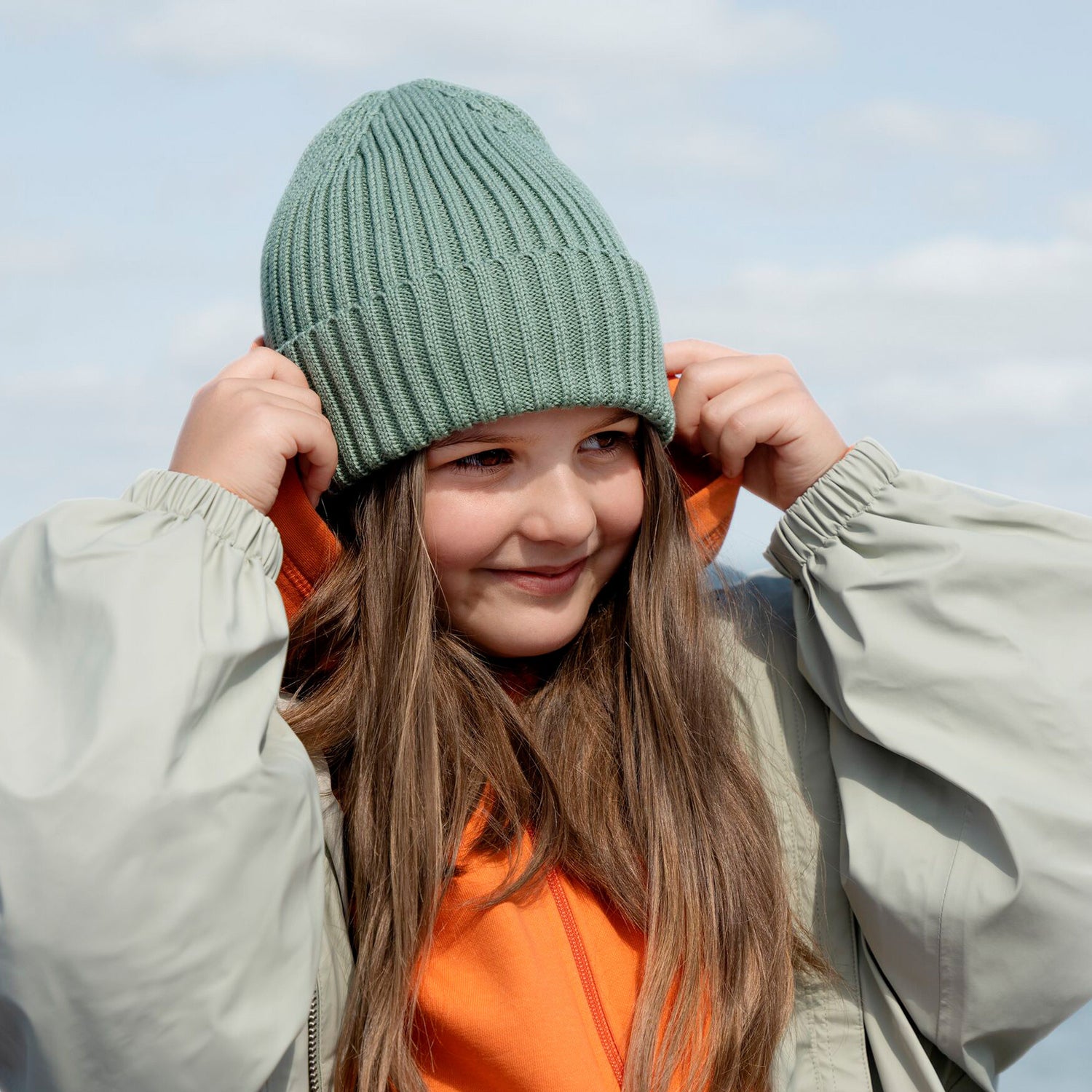 Organic Cotton Kids Beanie | CLOUD GREY