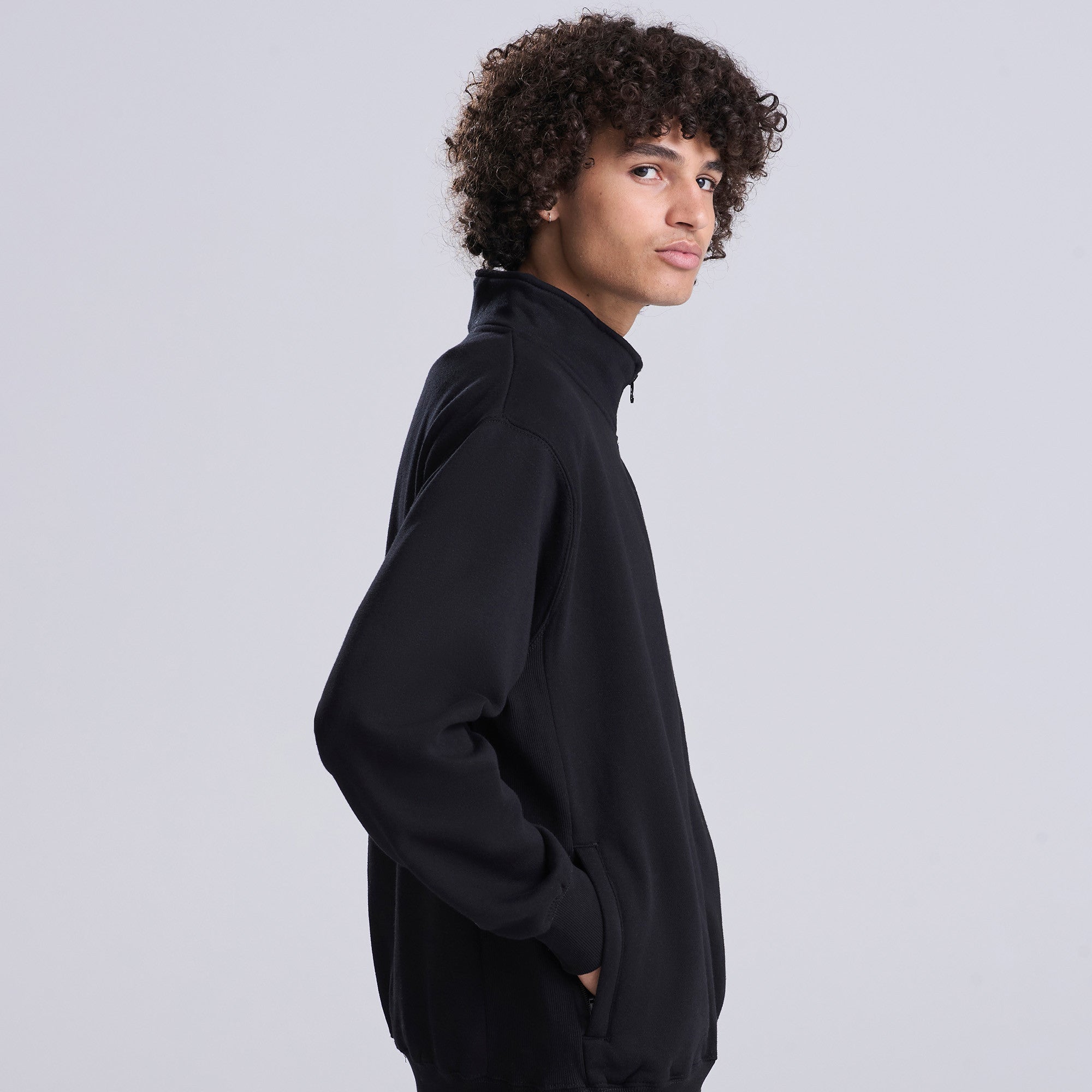 Campus Full-Zip Sweatshirt | DEEP BLACK