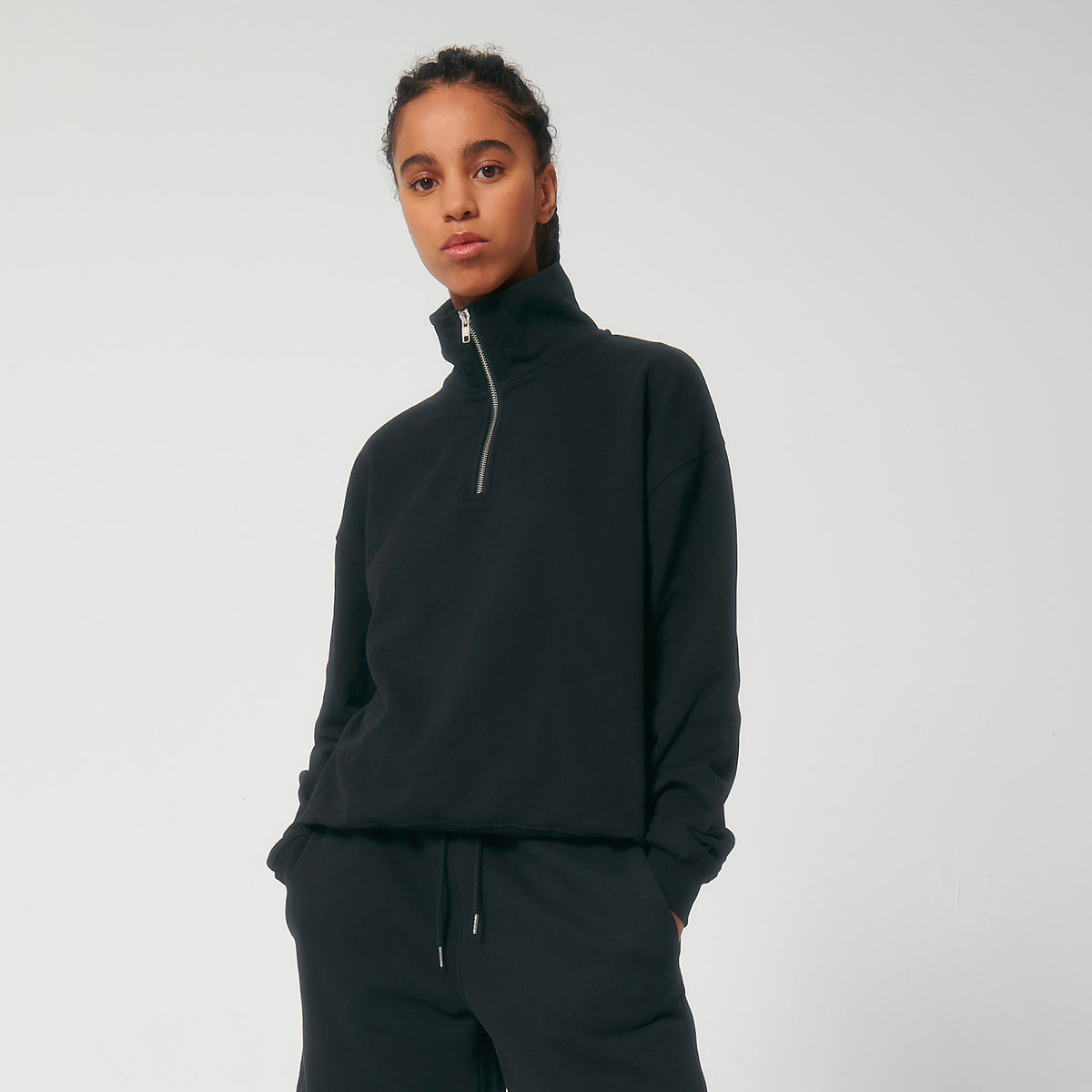 Unisex Miller Dry Quarter Zip Sweatshirt | BLACK