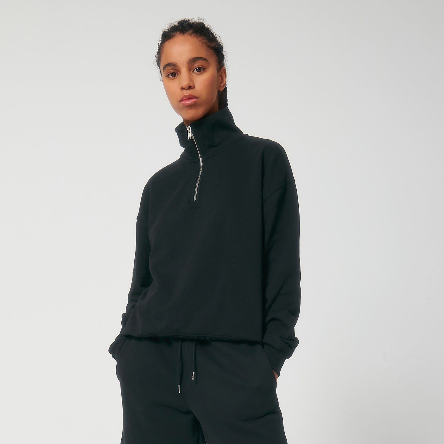 Unisex Miller Dry Quarter Zip Sweatshirt | BLACK