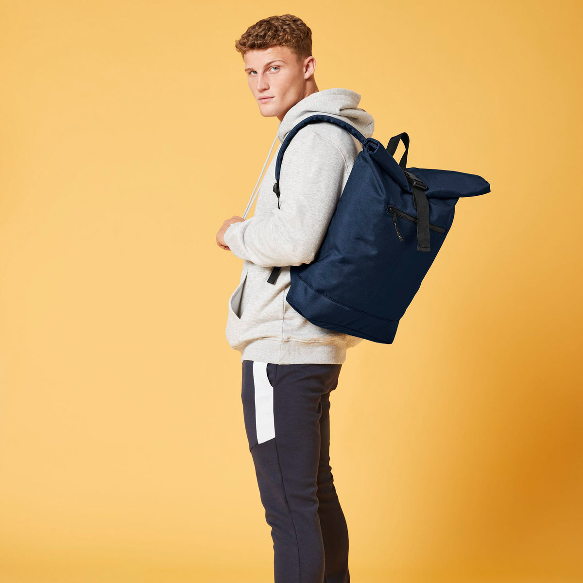 Recycled Rolled-Top Backpack | NAVY