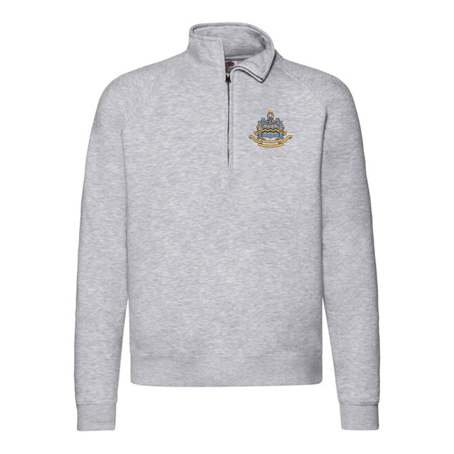 Pocklington Quarter Zip - Crest Only | HEATHER GREY
