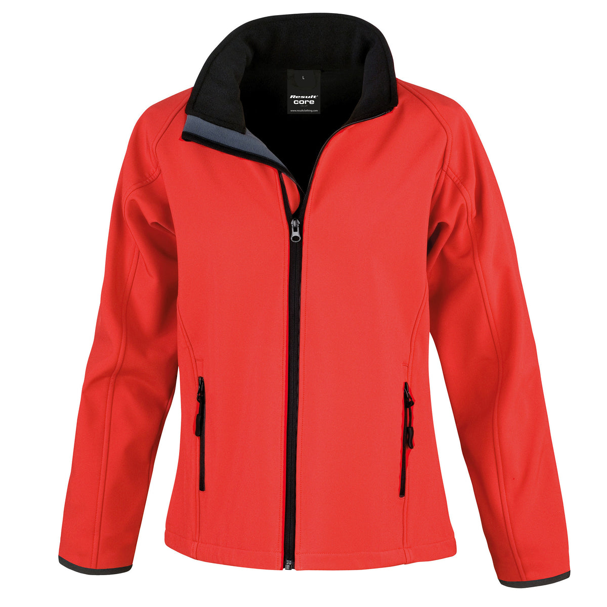 Womens Core Printable Softshell Jacket | RED/BLACK