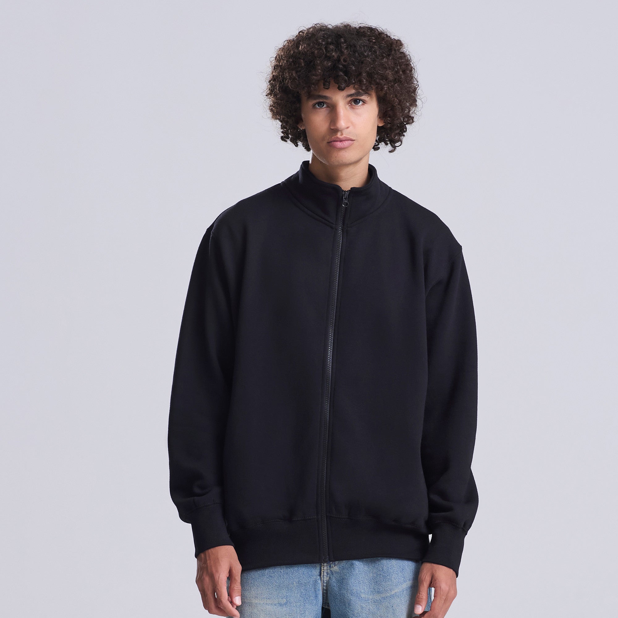 Campus Full-Zip Sweatshirt | DEEP BLACK