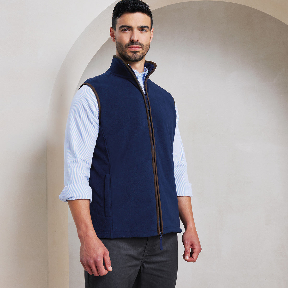 Artisan Fleece Gilet | BURGUNDY/BROWN