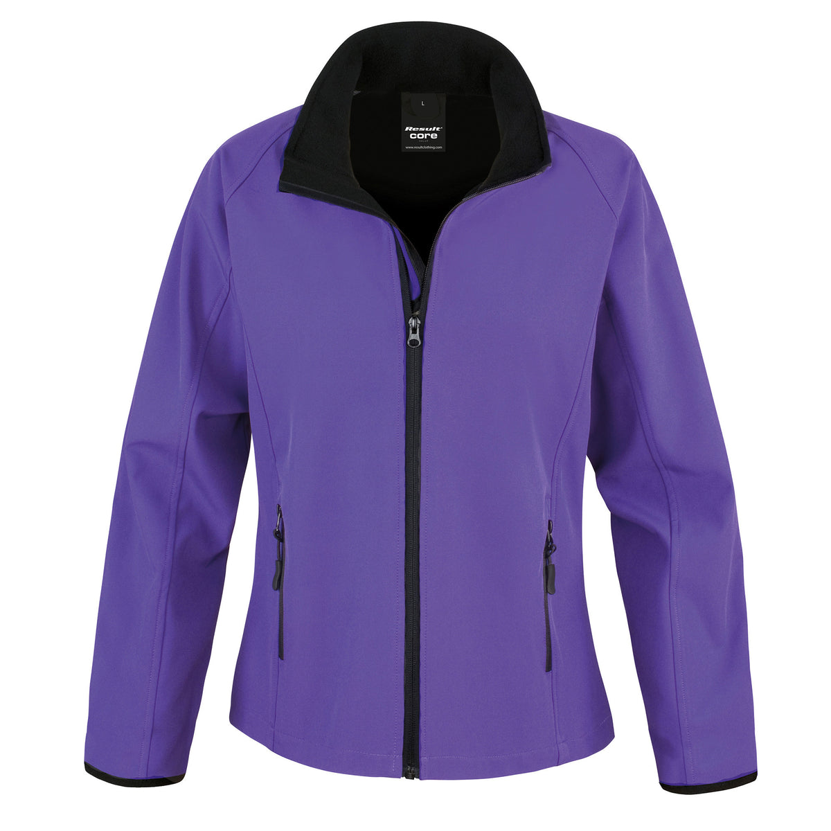 Womens Core Printable Softshell Jacket | PURPLE/BLACK