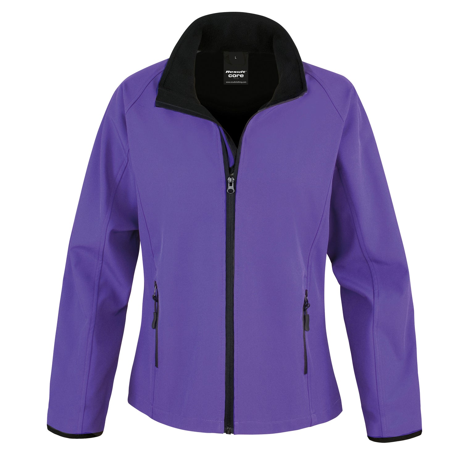 Womens Core Printable Softshell Jacket | PURPLE/BLACK