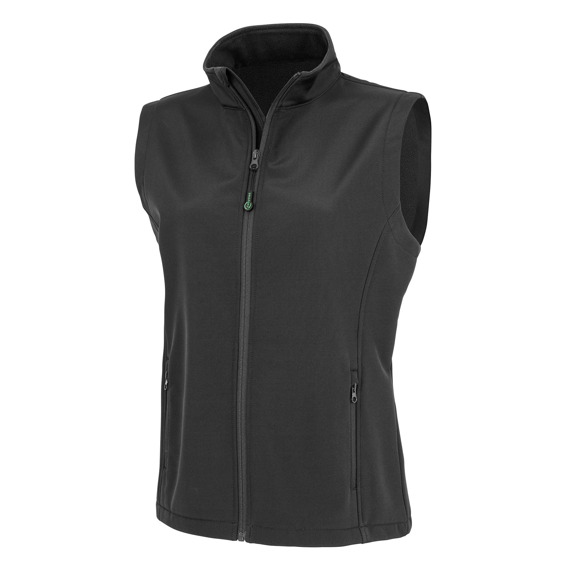Womens Recycled  2-Layer Softshell Body Warmer | BLACK