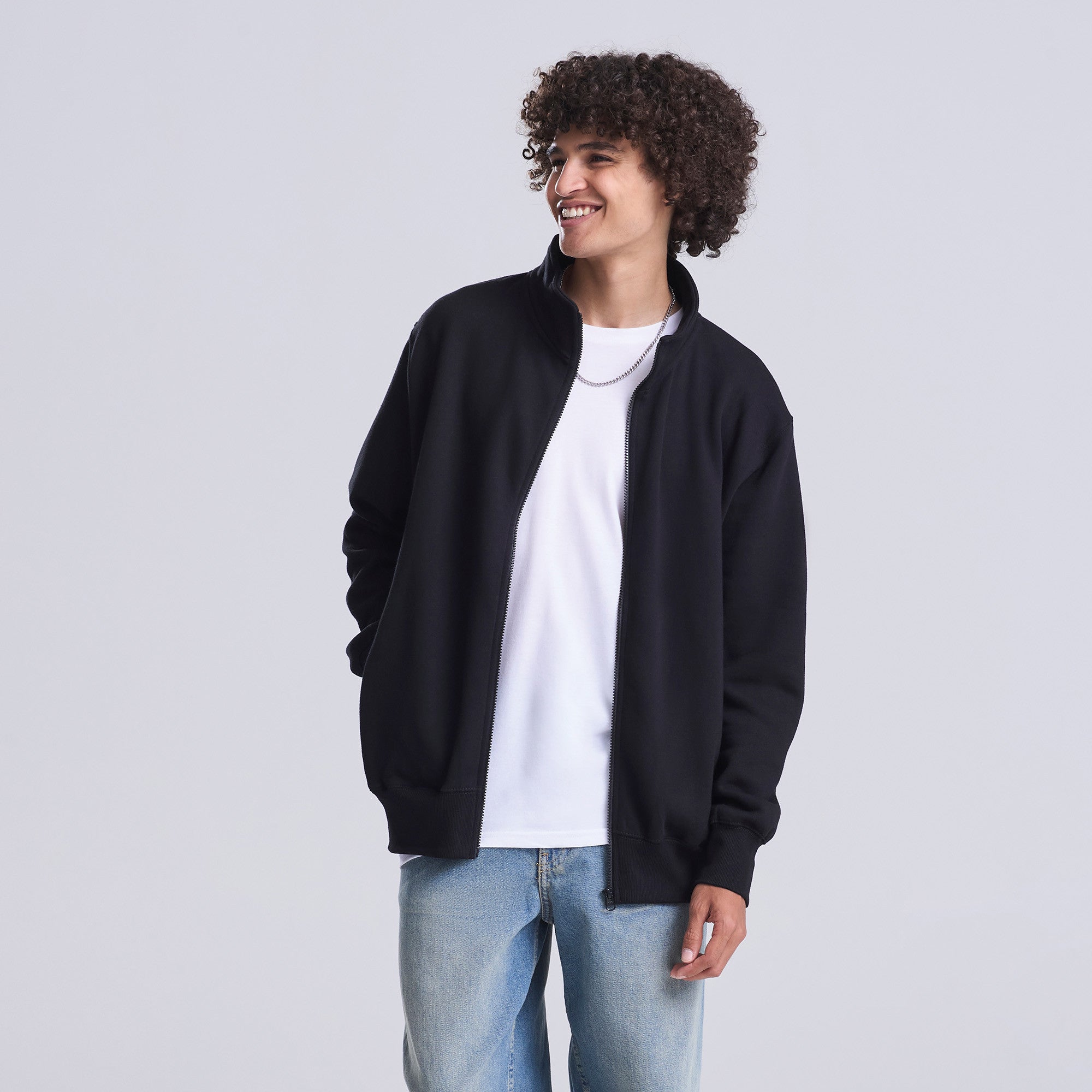 Campus Full-Zip Sweatshirt | DEEP BLACK