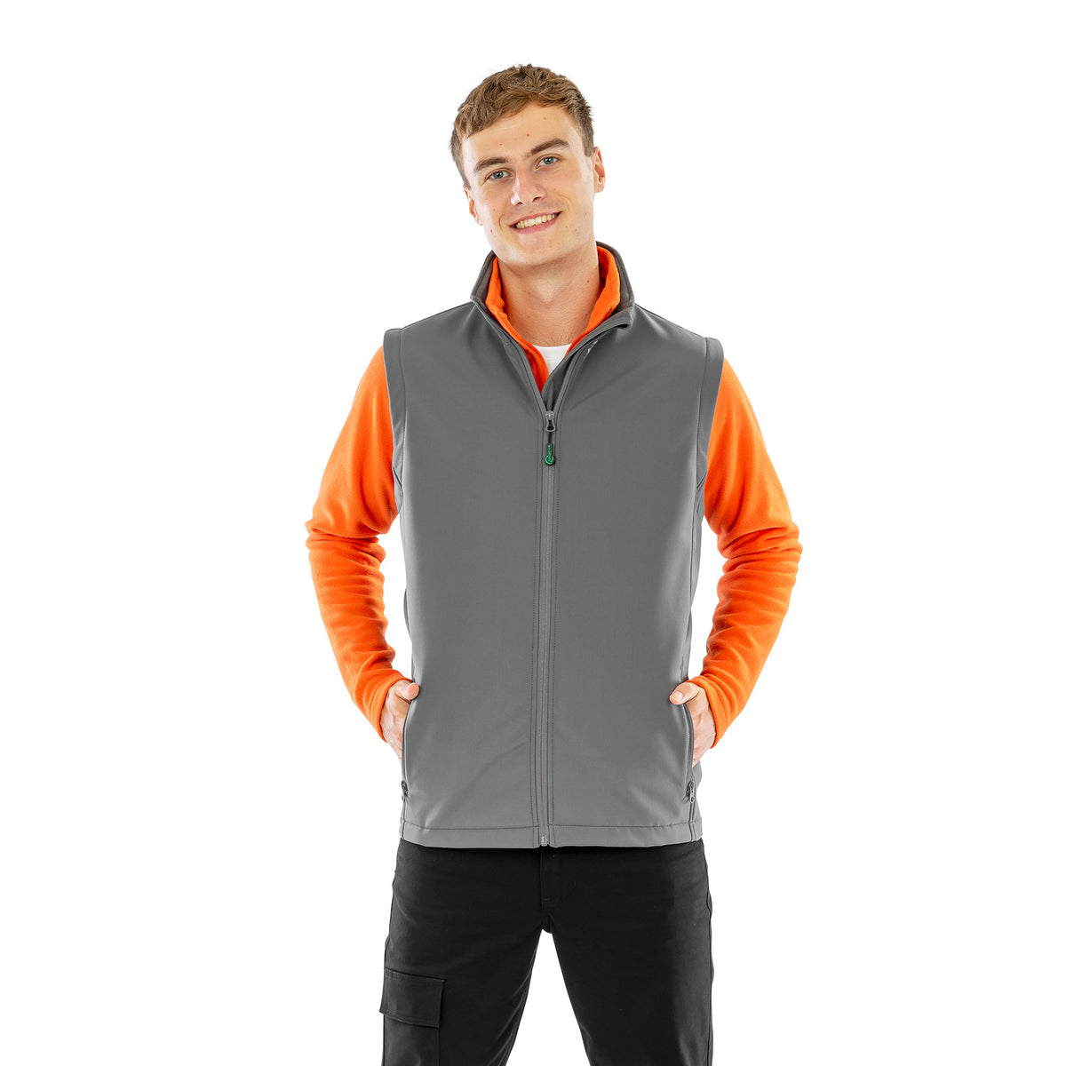 Mens Recycled 2 Layer  Softshell Bodywarmer | BLACK
