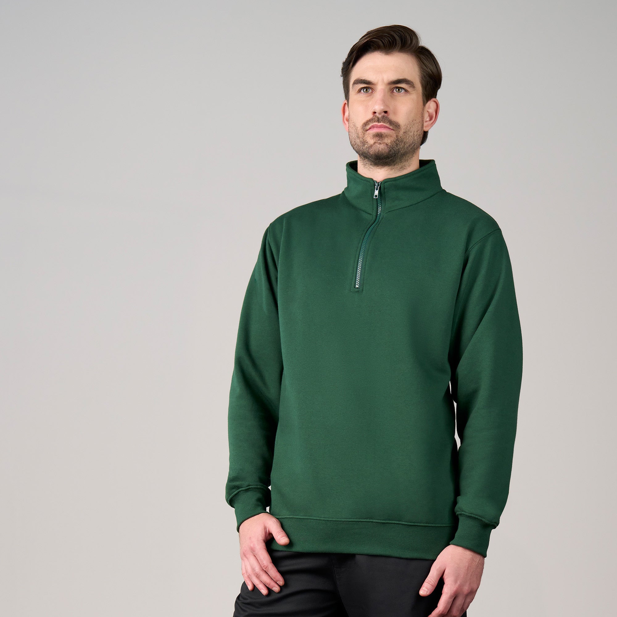 Pro Quarter Neck Zip Sweatshirt | SOLID GREY