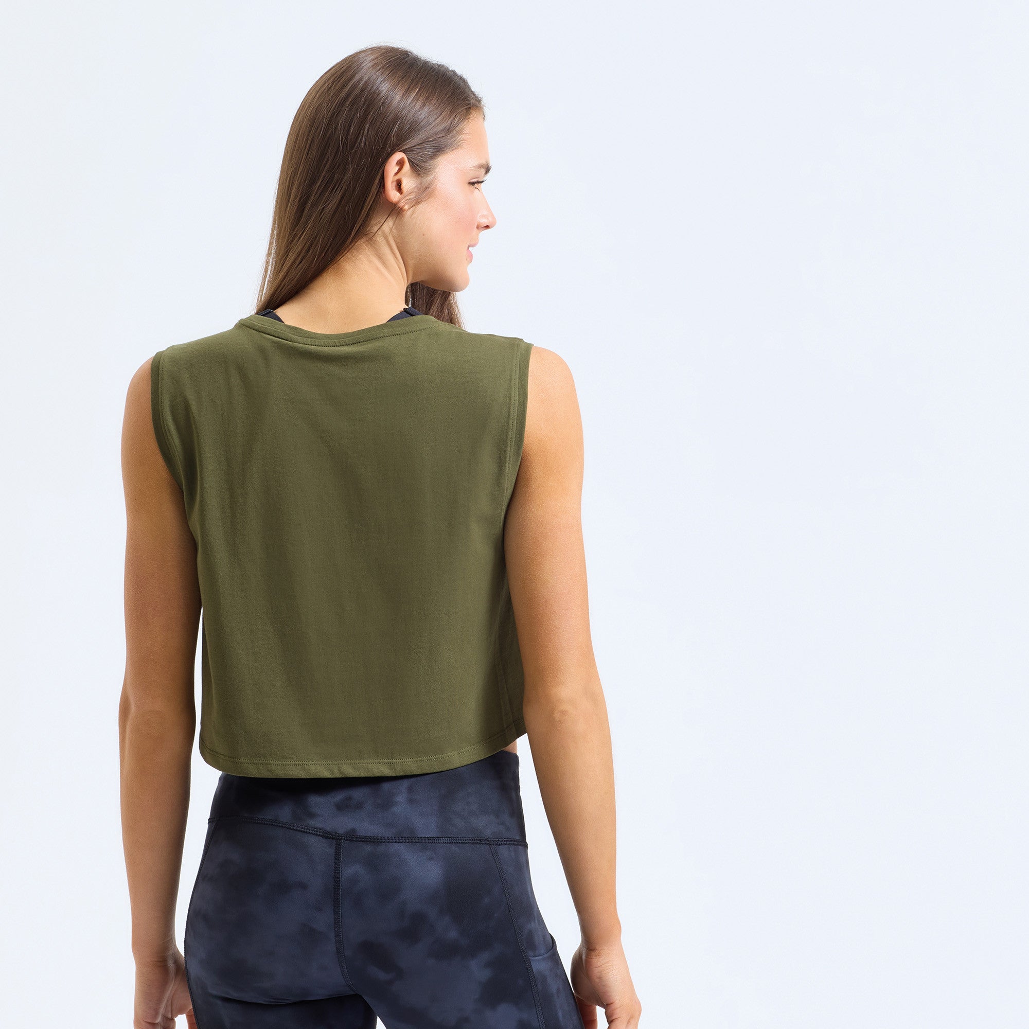 Womens TriDri Organic Crop Tank | OLIVE