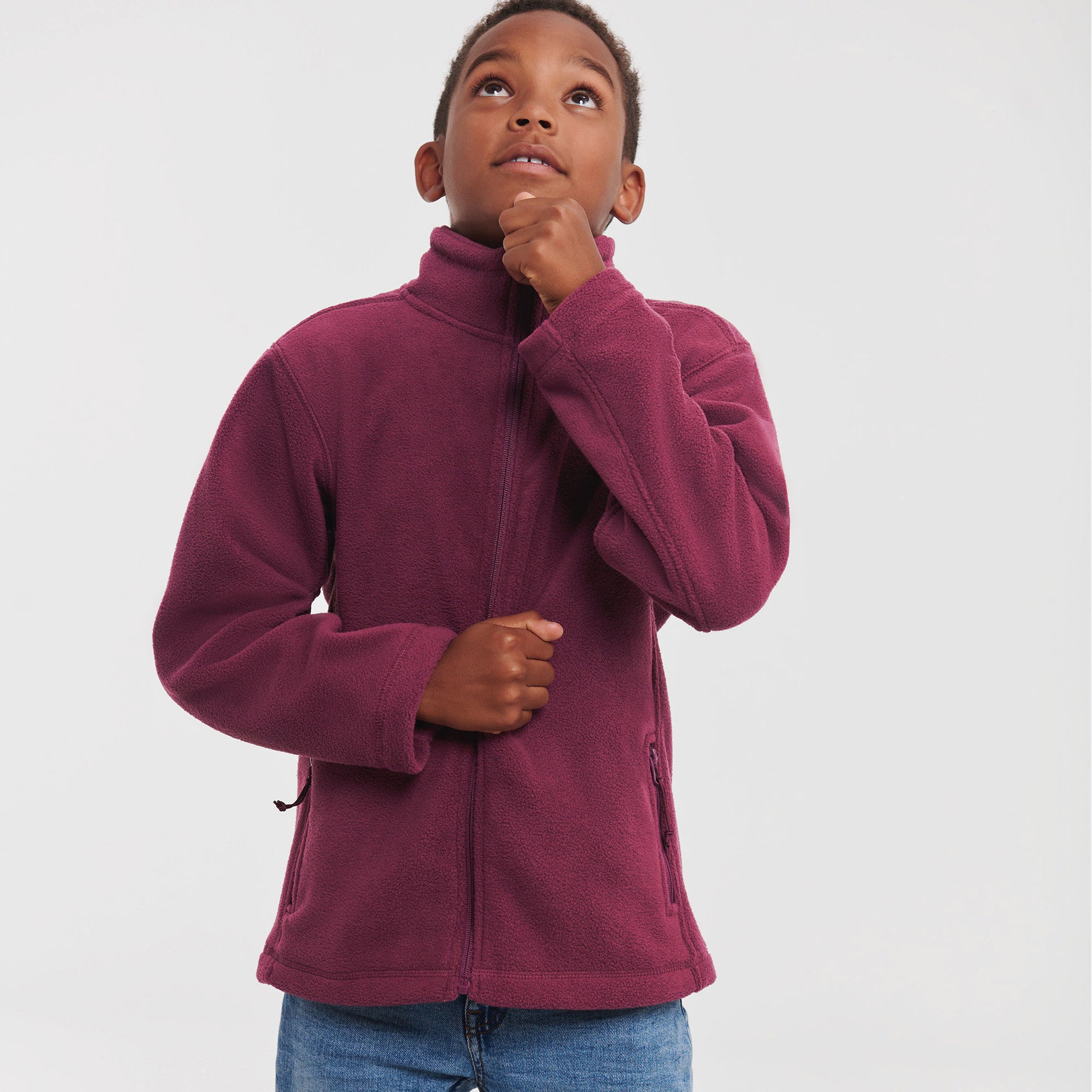 Kids Full Zip Outdoor Fleece | BOTTLE GREEN