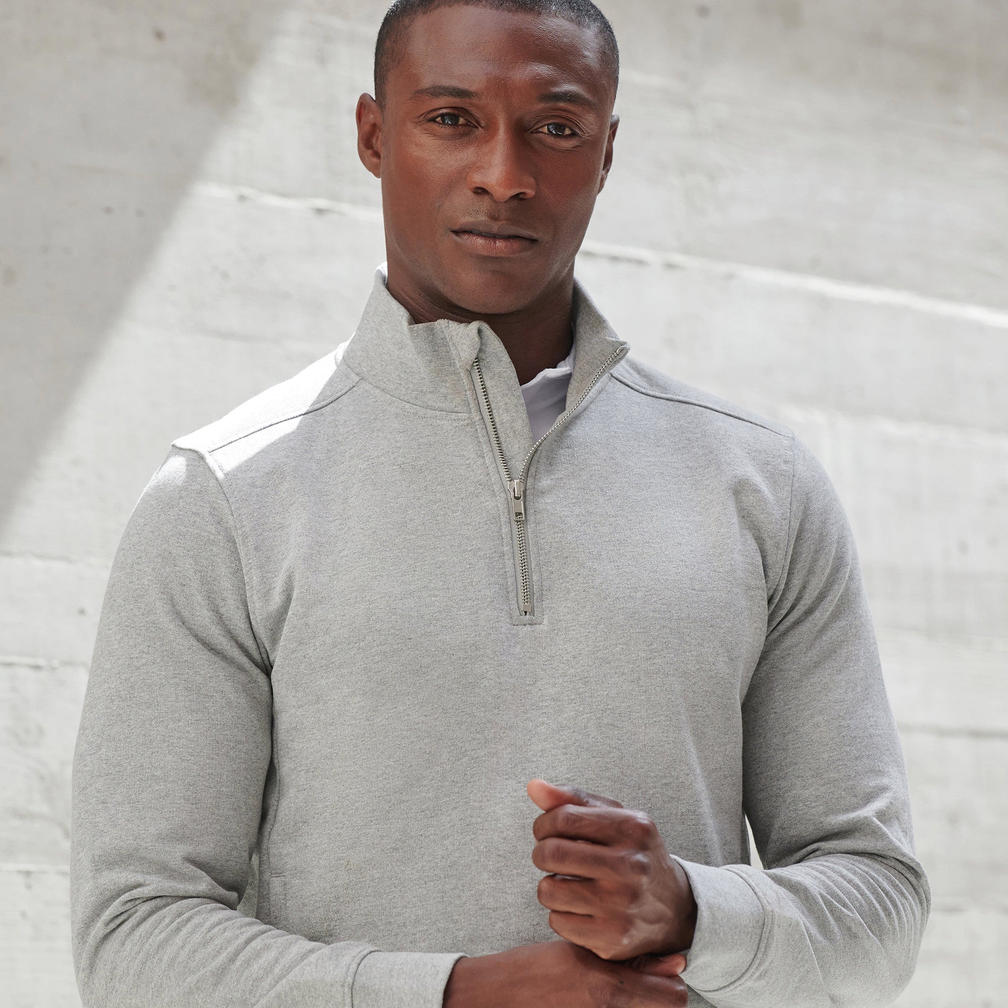 Unisex Sustainable Quarter Zip Sweatshirt | BLACK