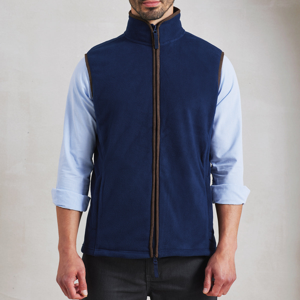 Artisan Fleece Gilet | BLACK/BROWN