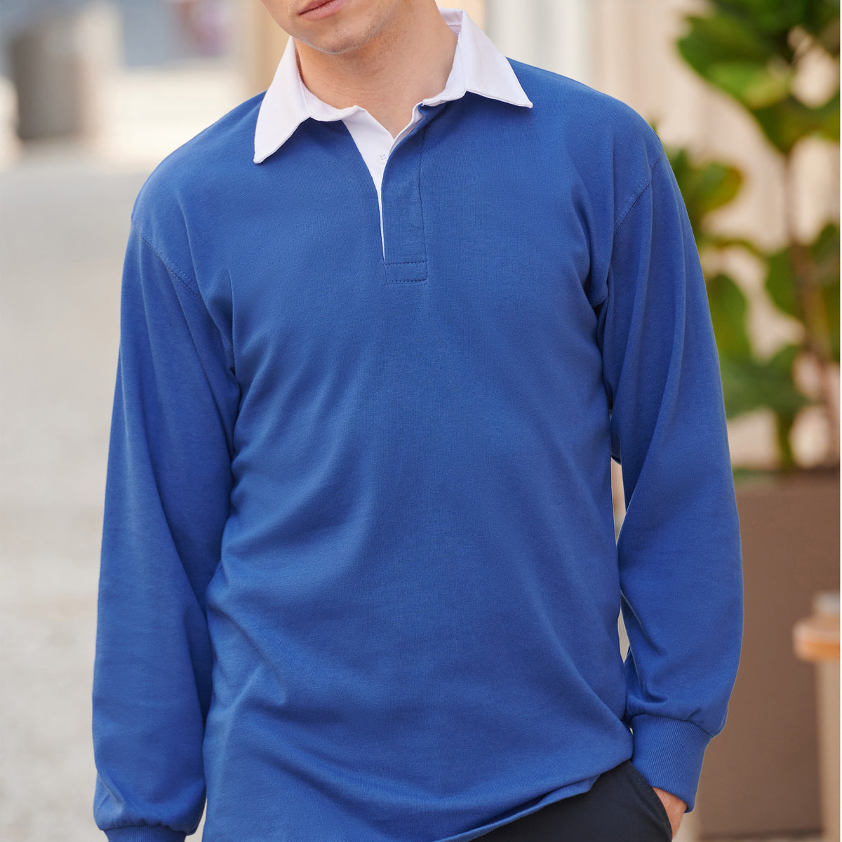 Long Sleeve Classic Rugby Shirt | BRIGHT GREEN/WHITE