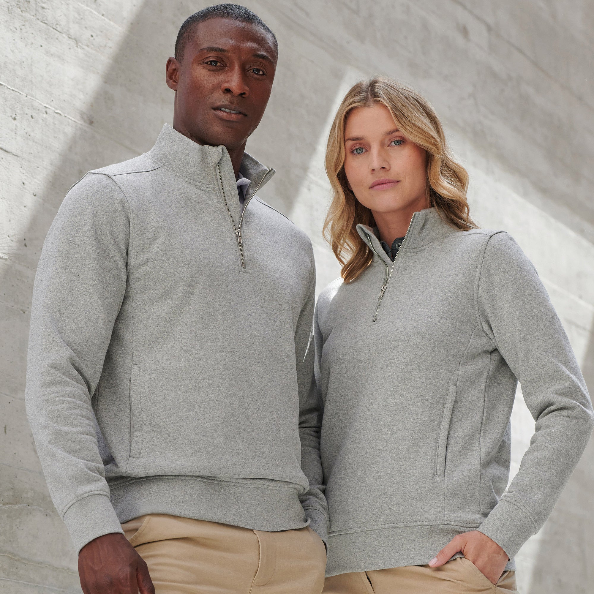 Unisex Sustainable Quarter Zip Sweatshirt | BLACK