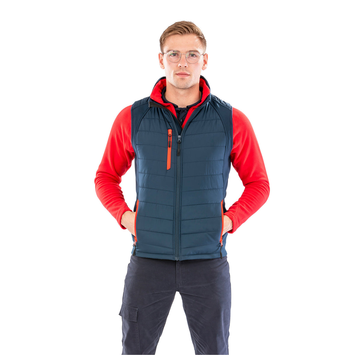 Compass Padded Gilet | BLACK/LIME