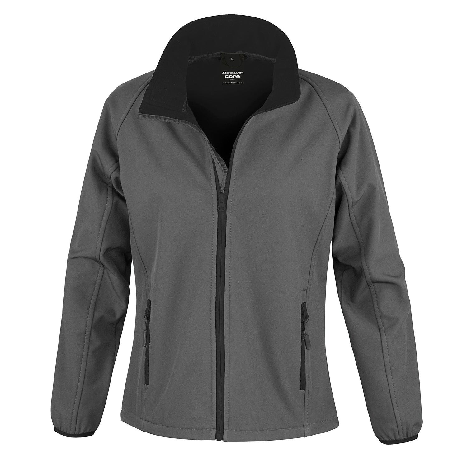 Womens Core Printable Softshell Jacket | CHARCOAL/BLACK