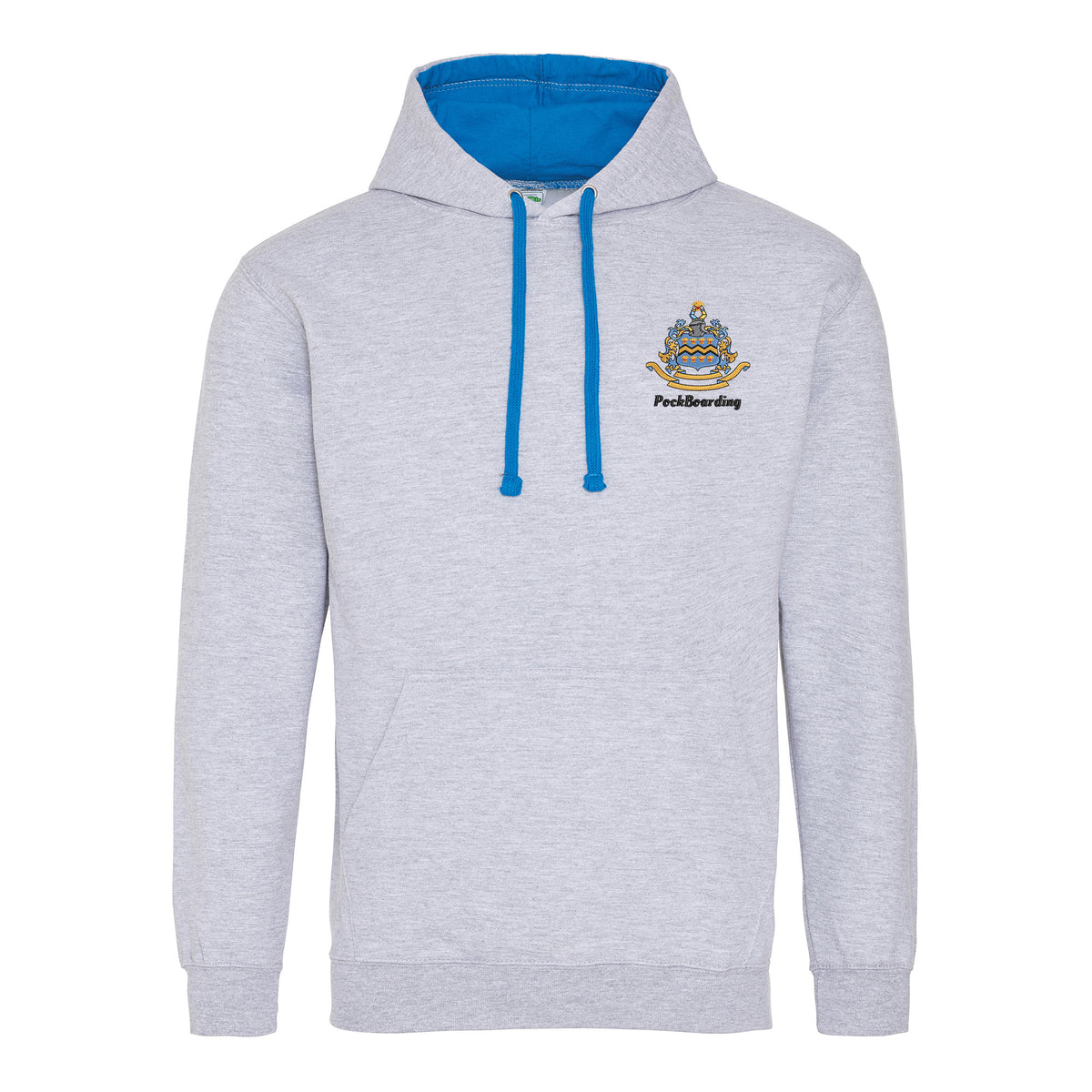 Pocklington Varsity Hoodie - PockBoarding | HEATHER GREY/SAPPHIRE BLUE