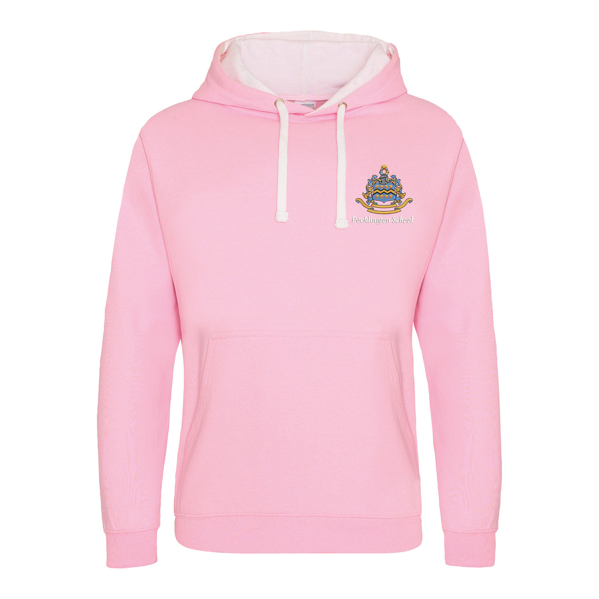 Pocklington Varsity Hoodie - Pocklington School | BABY PINK/ARCTIC WHITE