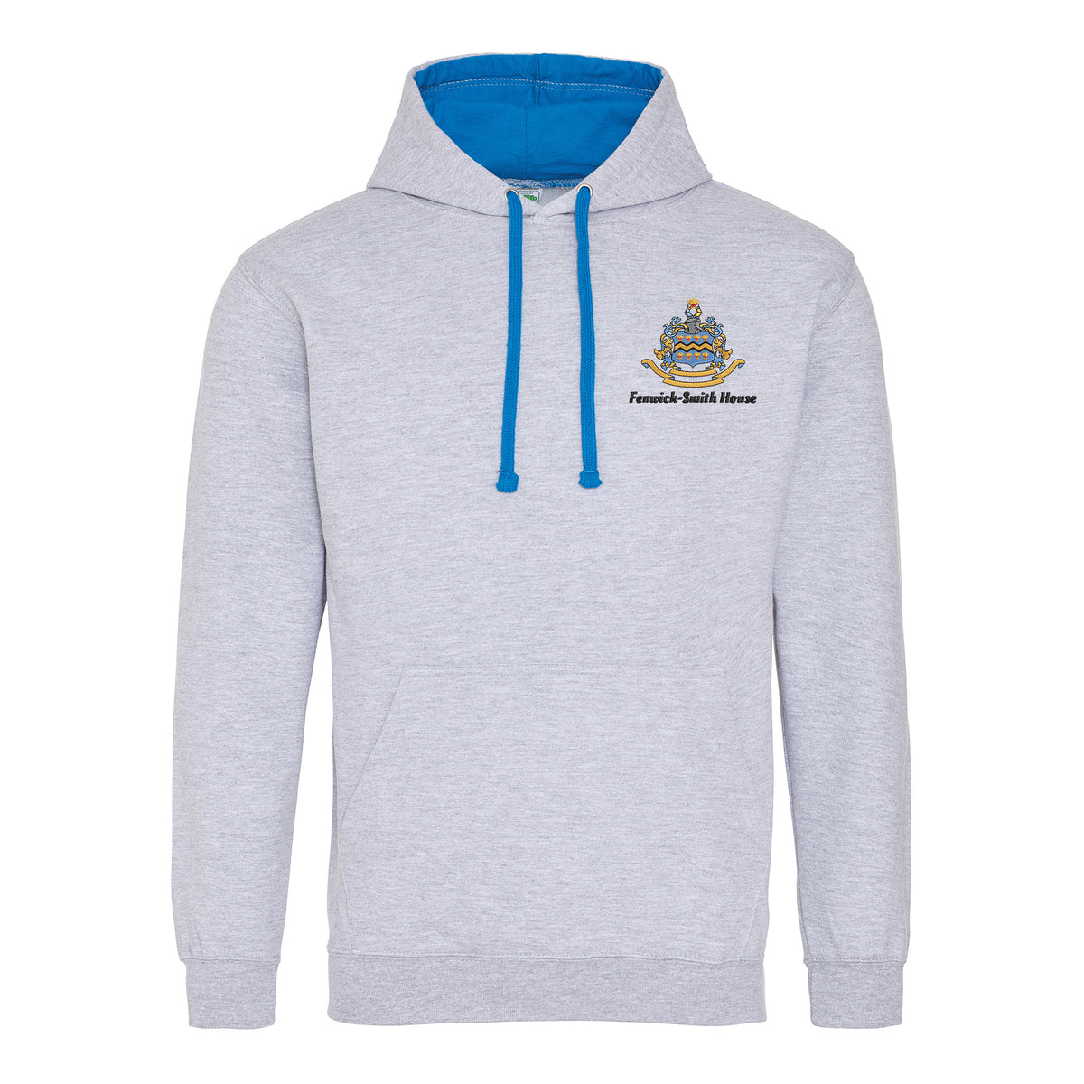 Pocklington Varsity Hoodie - Fenwick-Smith | HEATHER GREY/SAPPHIRE BLUE