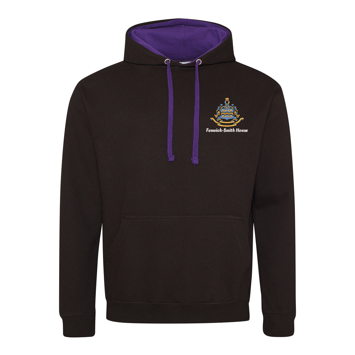 Pocklington Varsity Hoodie - Fenwick-Smith | JET BLACK/PURPLE