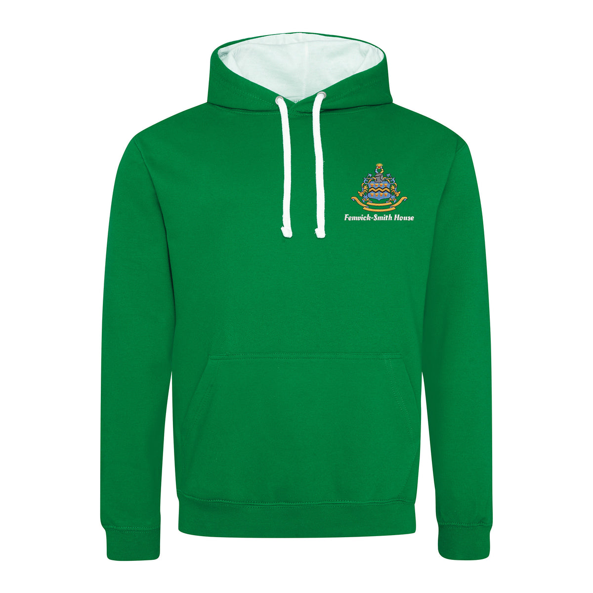 Pocklington Varsity Hoodie - Fenwick-Smith | KELLY GREEN/ARCTIC WHITE