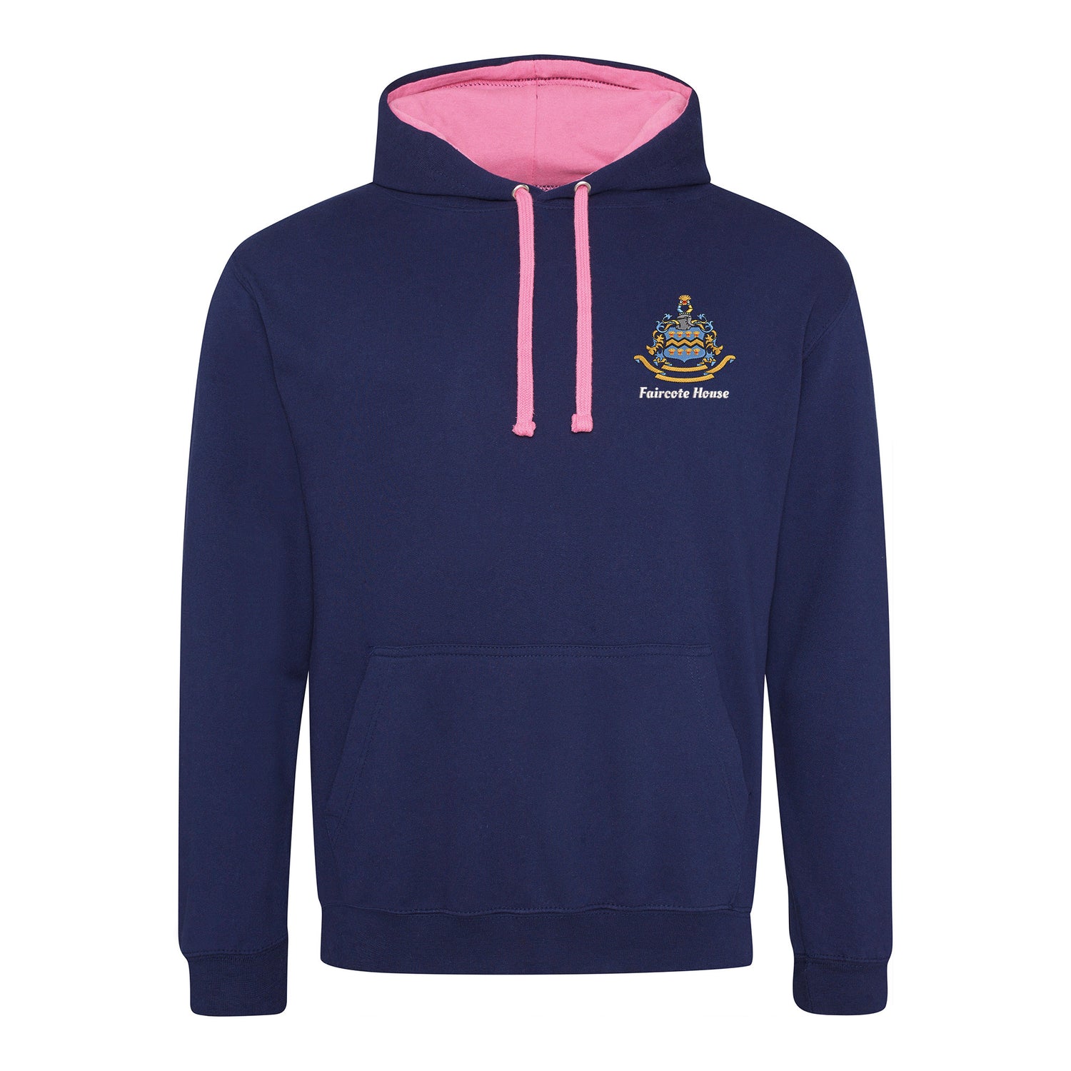 Pocklington Varsity Hoodie - Faircote | OXFORD NAVY/CANDYFLOSS PINK