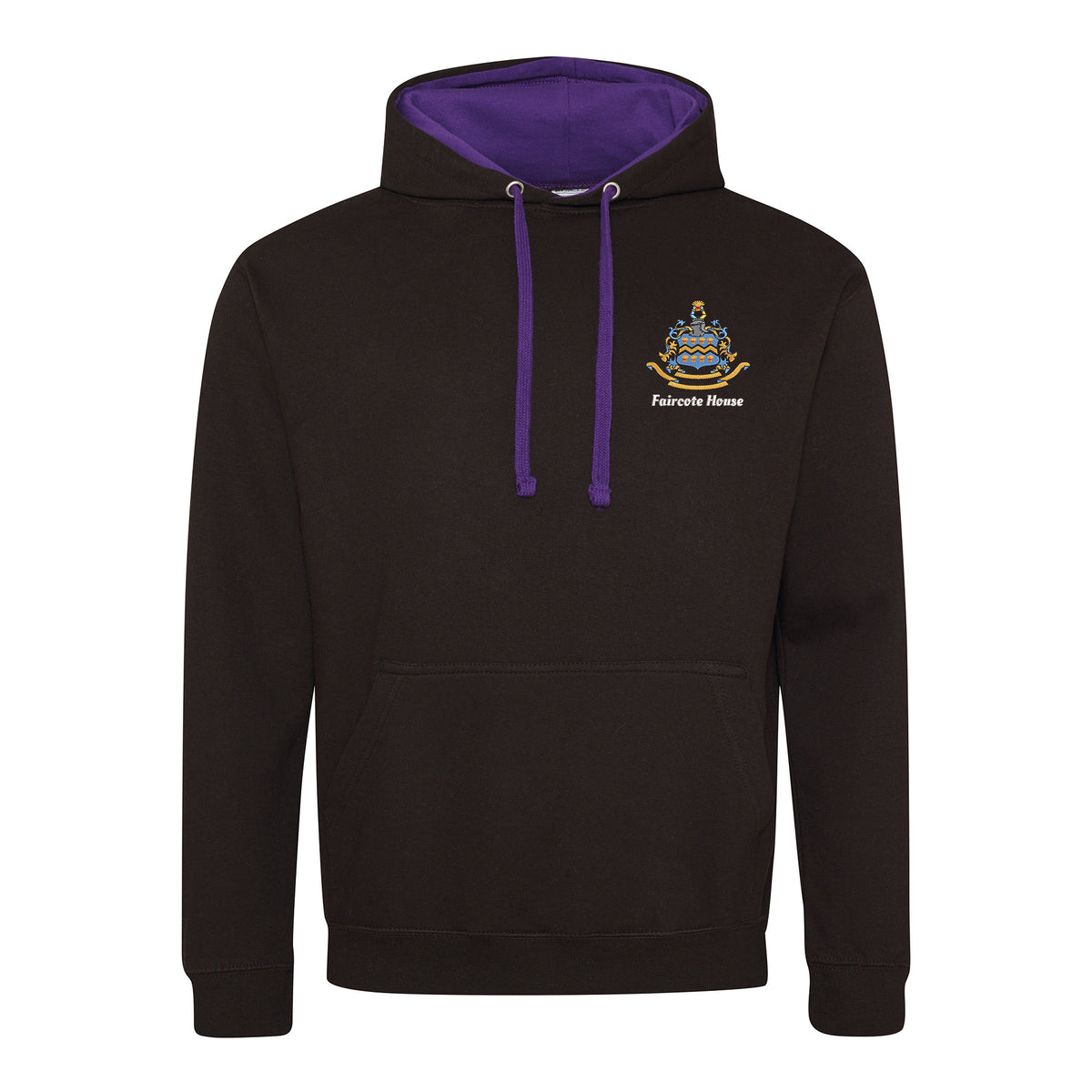 Pocklington Varsity Hoodie - Faircote | JET BLACK/PURPLE
