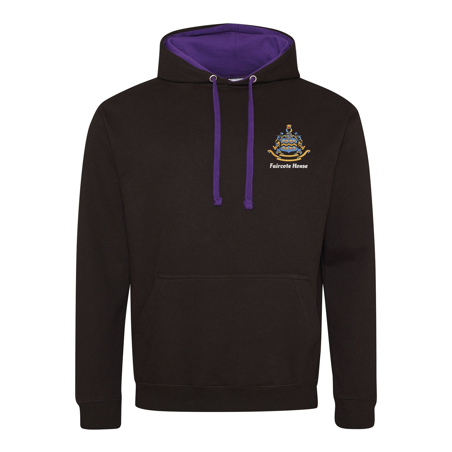 Pocklington Varsity Hoodie - Faircote | JET BLACK/PURPLE