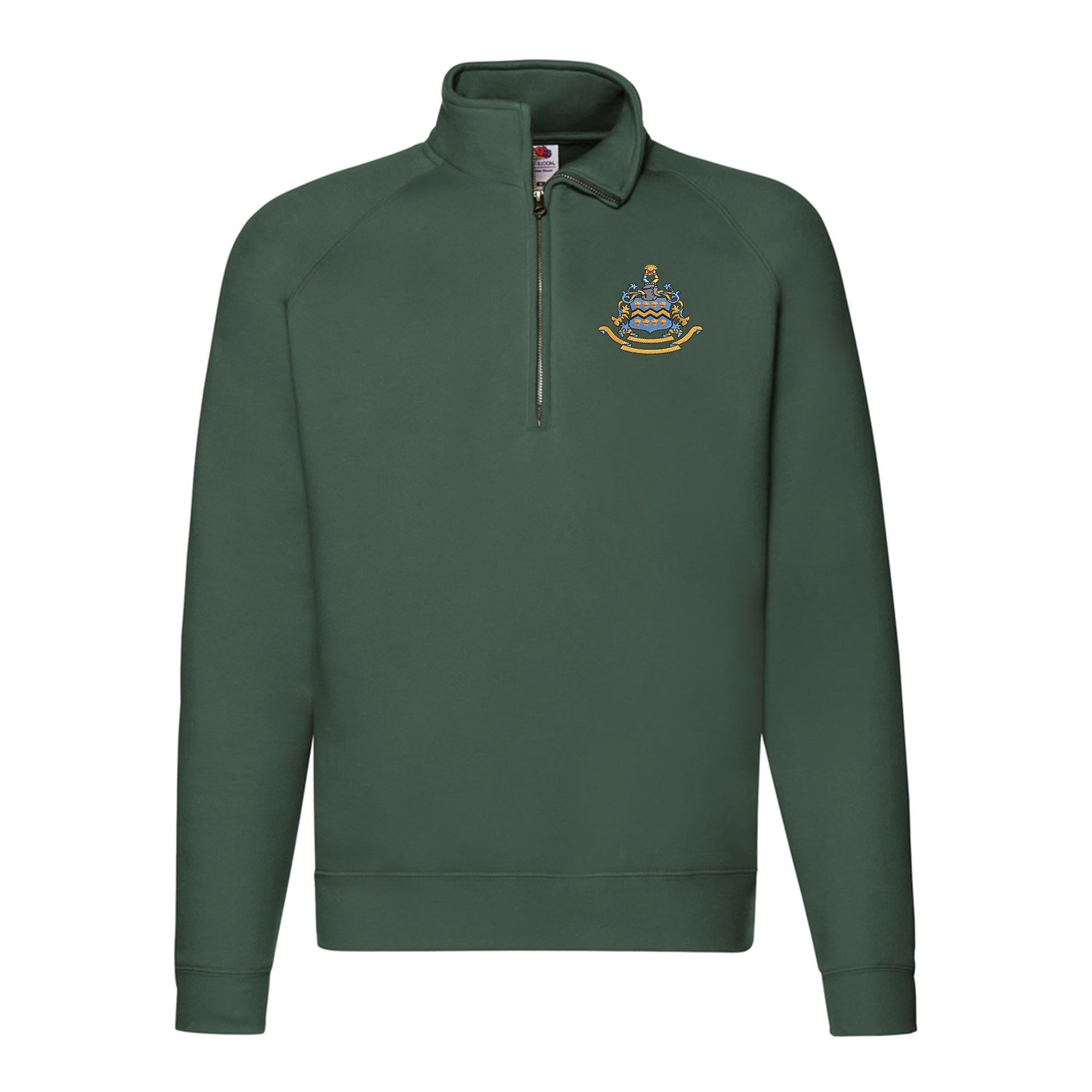 Pocklington Quarter Zip - Crest Only | BOTTLE GREEN