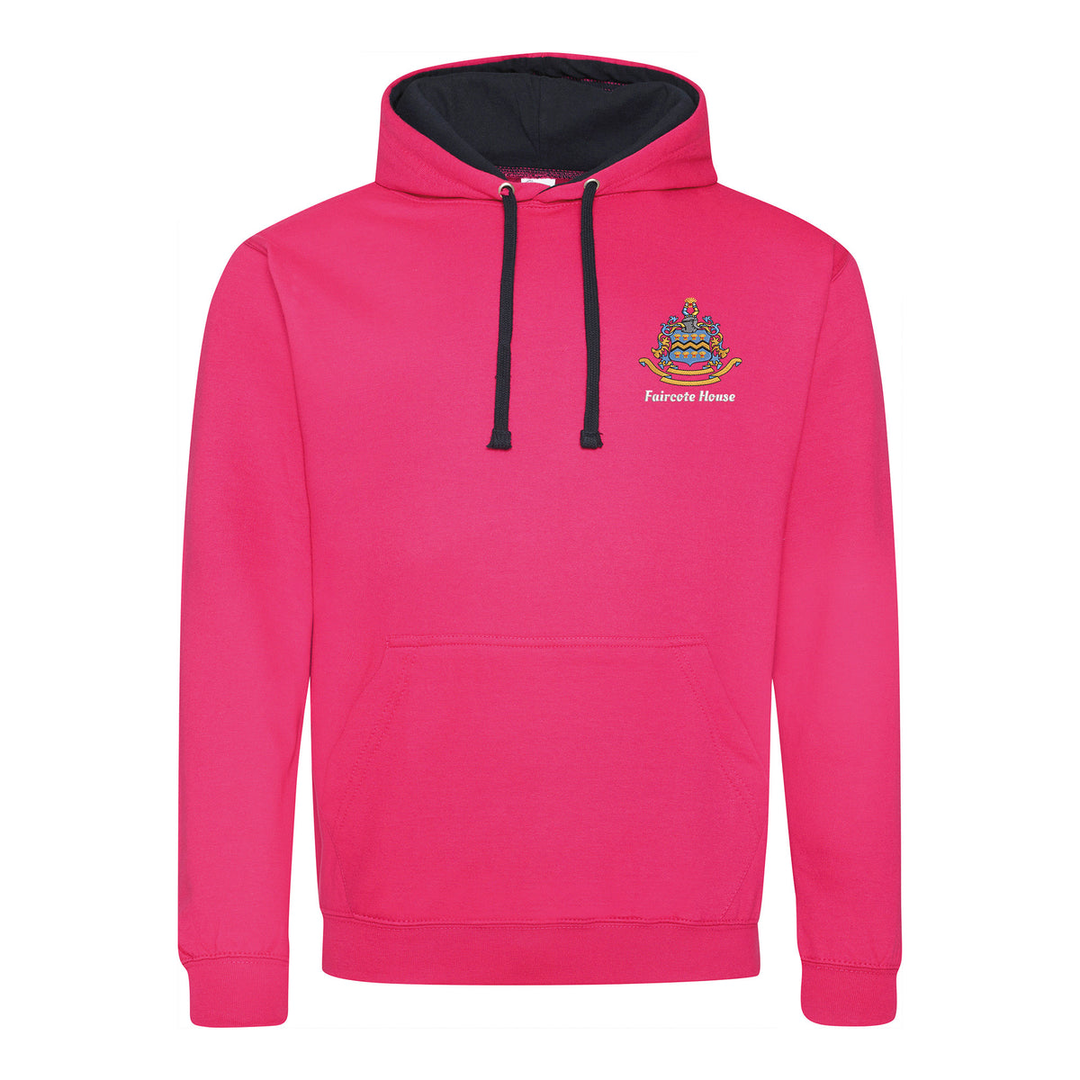 Pocklington Varsity Hoodie - Faircote | HOT PINK/FRENCH NAVY