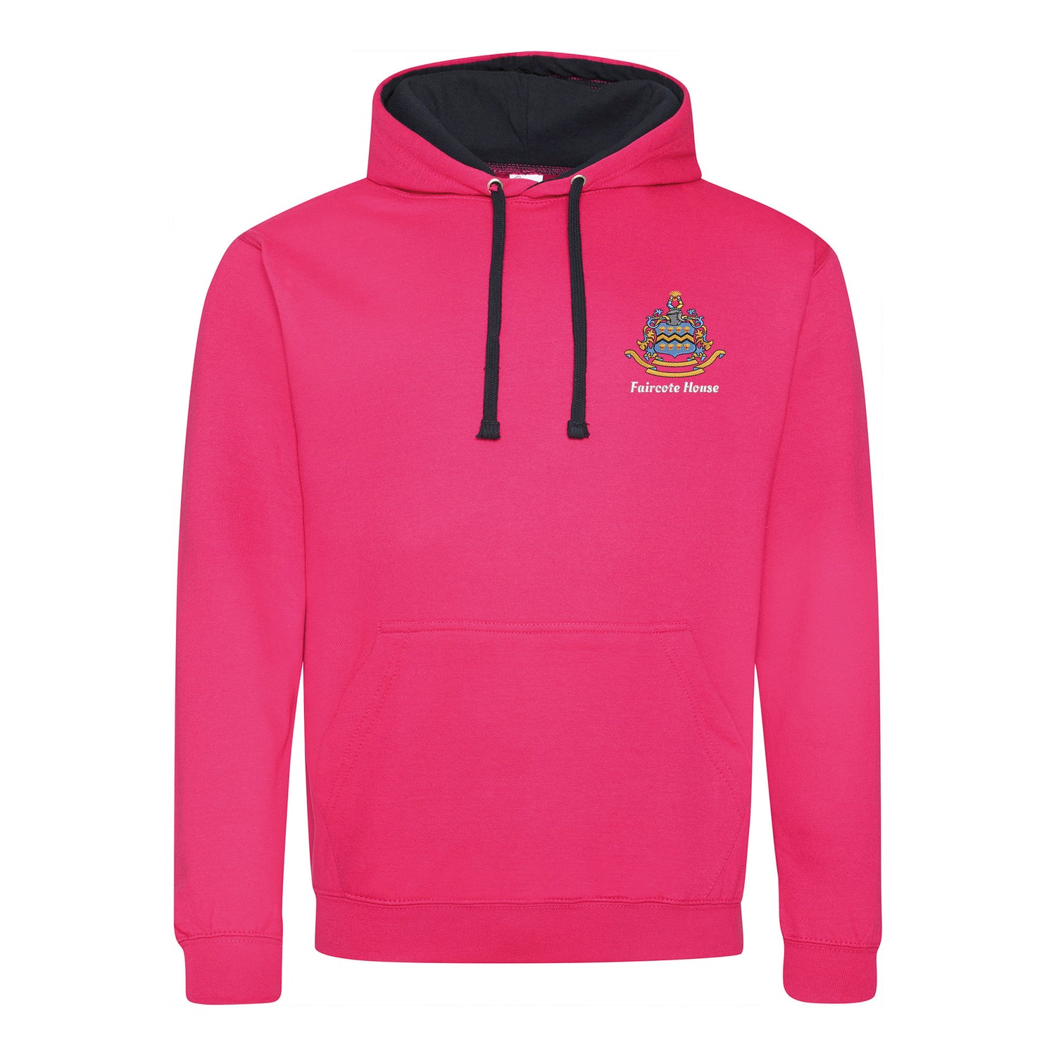 Pocklington Varsity Hoodie - Faircote | HOT PINK/FRENCH NAVY