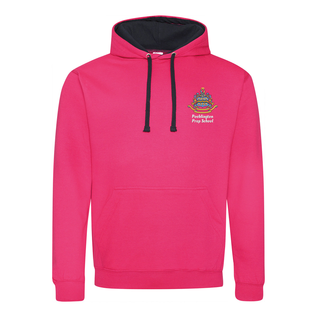 Pocklington Varsity Hoodie - Prep School | HOT PINK/FRENCH NAVY