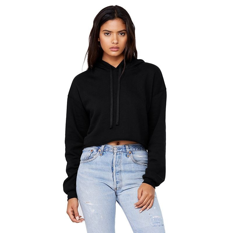Women's Cropped Fleece Hoodie | BLACK