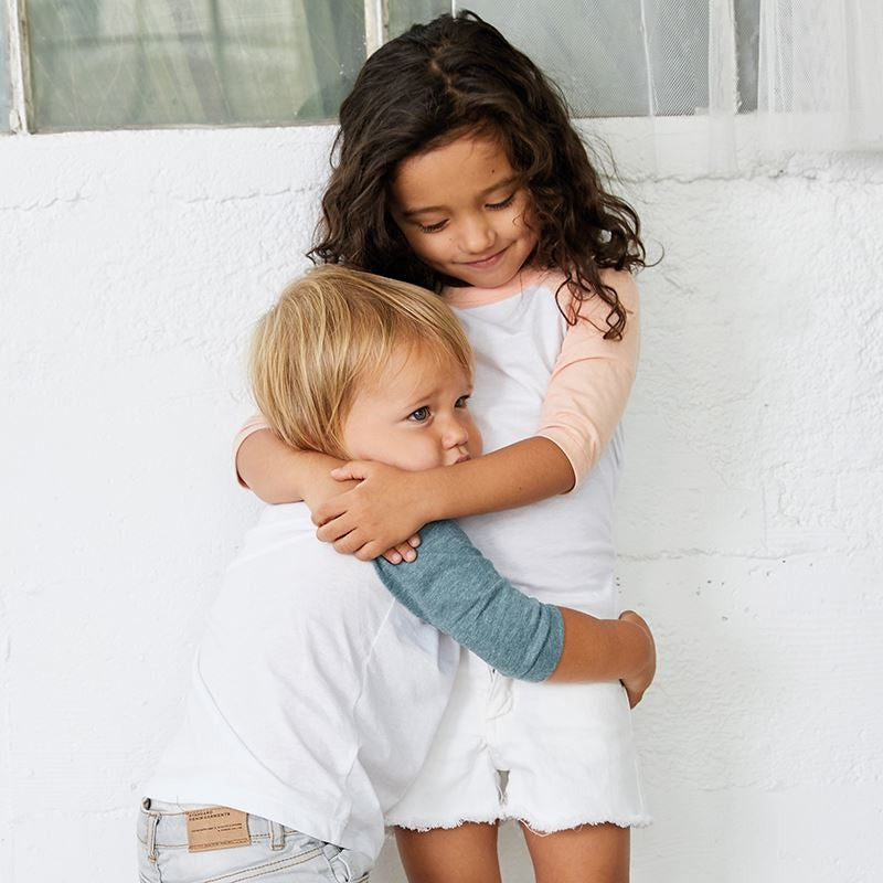 Toddler 3/4 Sleeve Baseball Tee | WHITE/BLACK