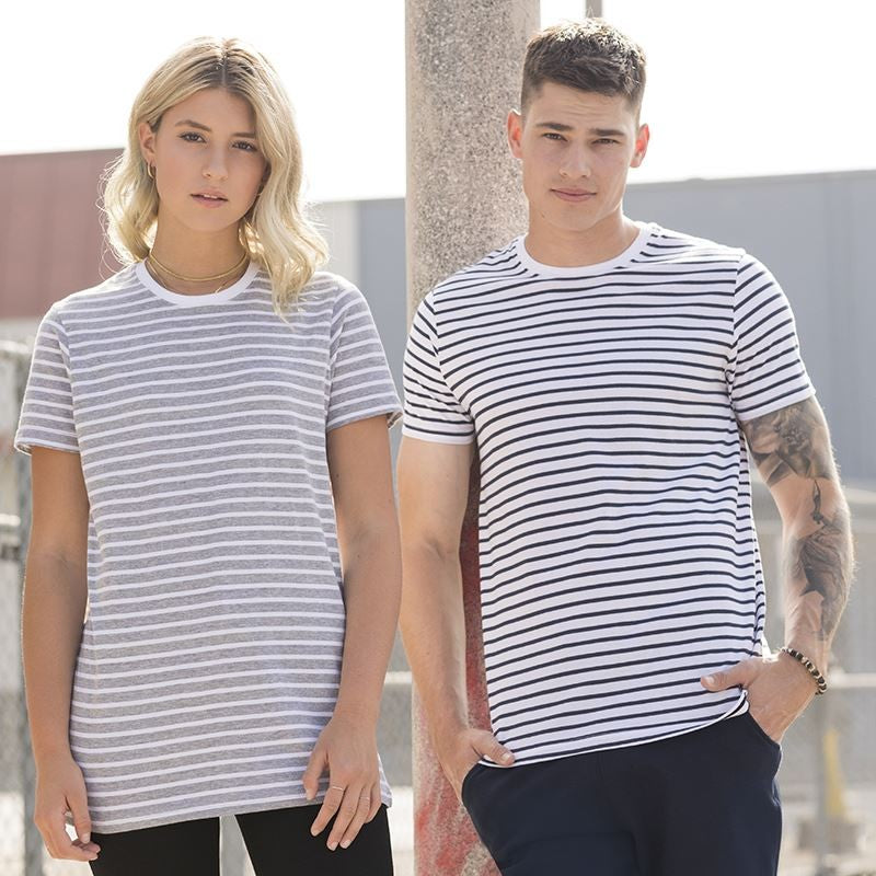 Unisex Striped T-Shirt | WHITE/OXFORD NAVY